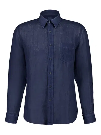 120% Lino Linen Shirt In Blue