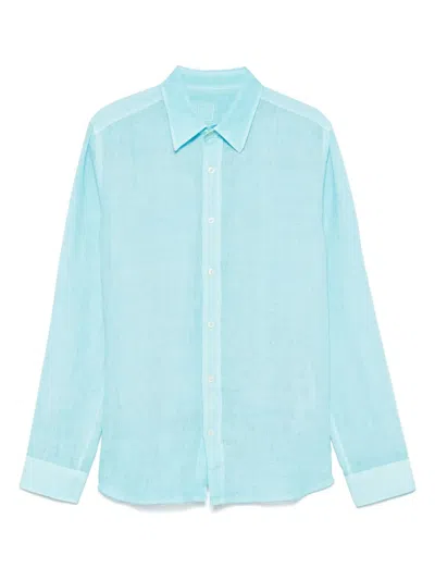 120% Lino Linen Shirt In Blue