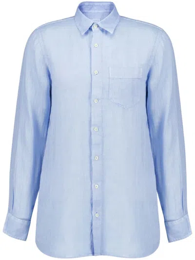 120% Lino Linen Shirt In Blue