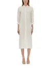 120% Lino Linen Shirt Dress In Multi