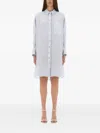 120% Lino Chemisier Dress In Blue