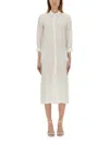 120% Lino Linen Shirt Dress In White