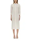 120% Lino Linen Shirt Dress In White
