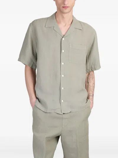 120% Lino Linen Shirt In Green