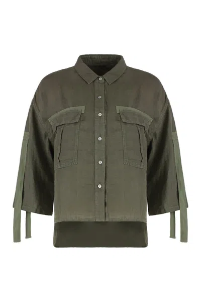120% Lino Linen Shirt In Green