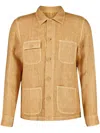 120% Lino Linen Shirt Jacket In Neutrals