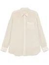 120% Lino Slub-textured Shirt In Neutral
