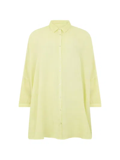 120% Lino Linen Shirt In Yellow