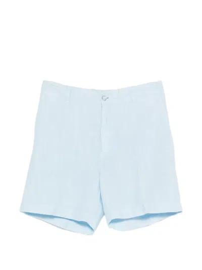 120% Lino Linen Shorts In Blue