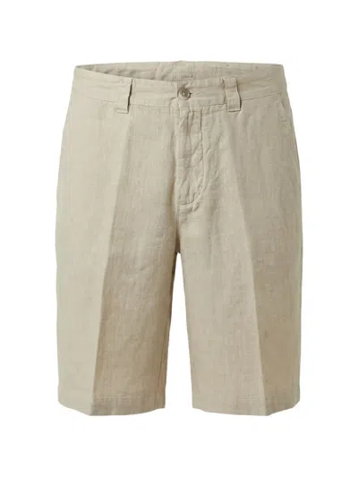 120% Lino Linen Shorts In Brown