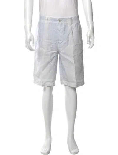Pre-owned 120% Lino Linen Shorts In Gray
