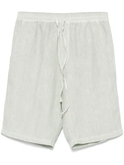 120% Lino Linen Shorts In Green