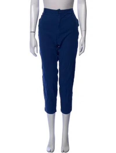 Pre-owned 120% Lino Linen Skinny Leg Pants In Blue