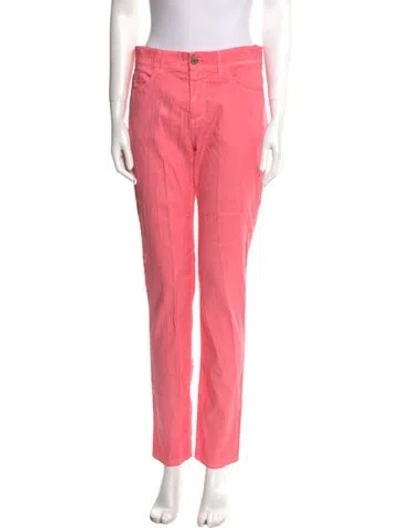 Pre-owned 120% Lino Linen Skinny Leg Pants W/ Tags In Pink