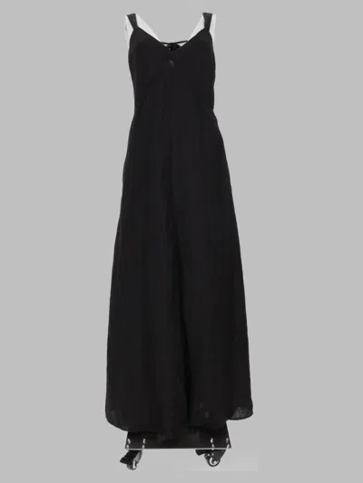 120% Lino Linen Sleeveless Maxi Dress In Black