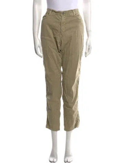 Pre-owned 120% Lino Linen Straight Leg Pants In Neutral