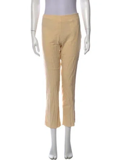 Pre-owned 120% Lino Linen Straight Leg Pants W/ Tags In Neutral