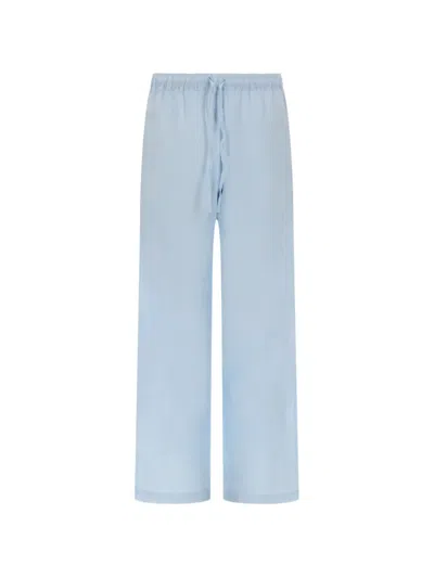 120% Lino Linen Straight-leg Trousers In Multi