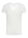 120% Lino Linen T-shirt With Deep Neckline