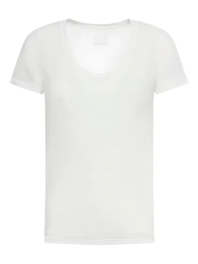 120% Lino Linen T-shirt With Deep Neckline
