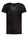 120% Lino Linen T-shirt With Deep Neckline