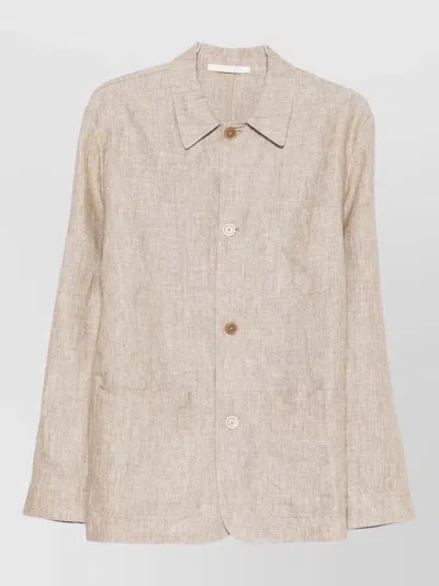 120% Lino Linen Tailored Jacket Long Sleeve Design In Multi