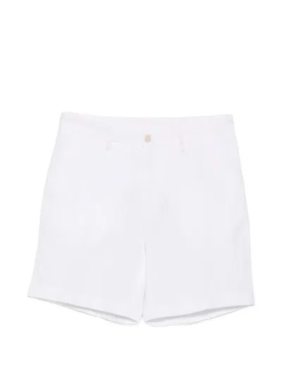 120% Lino Linen Tailored Shorts In White