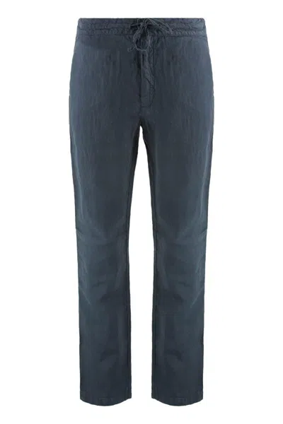 120% Lino Linen Trousers In Black