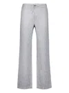 120% Lino Linen Trousers In Grey