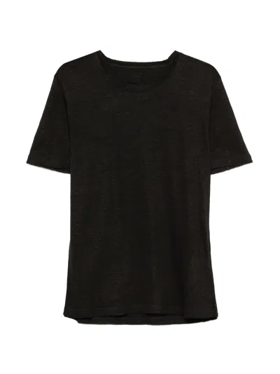 120% Lino Linen T-shirt In Black