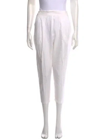 Pre-owned 120% Lino Linen Wide Leg Pants In Grey