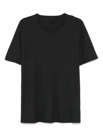 120% Lino Logo-embroidered T-shirt In Black