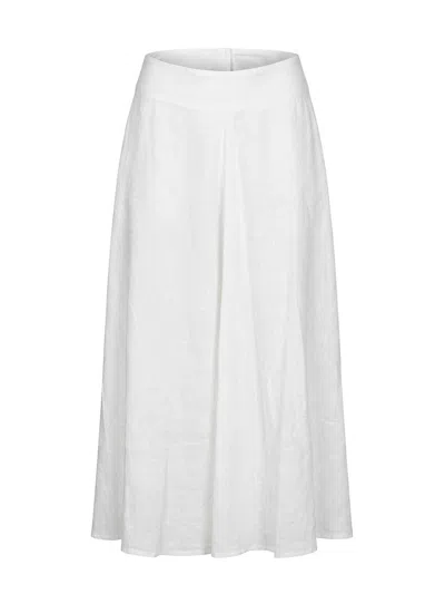 120% Lino Long Skirt In White