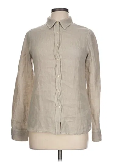 Pre-owned 120% Lino Long Sleeve Button Down Shirt In Tan
