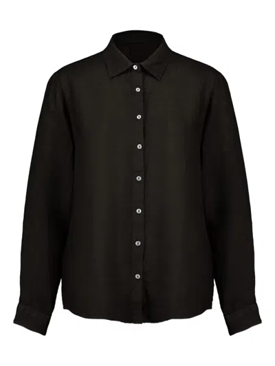 120% Lino Long-sleeve Shirt In Black