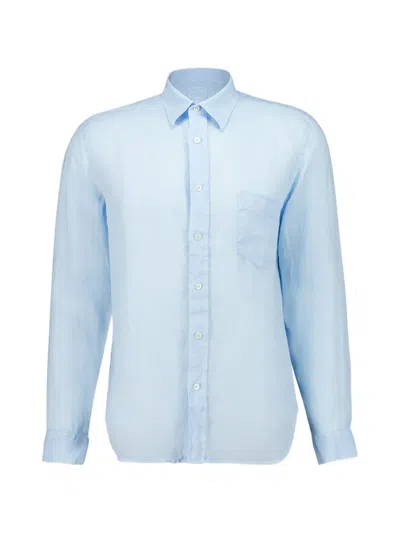 120% Lino Long-sleeve Shirt In Blue