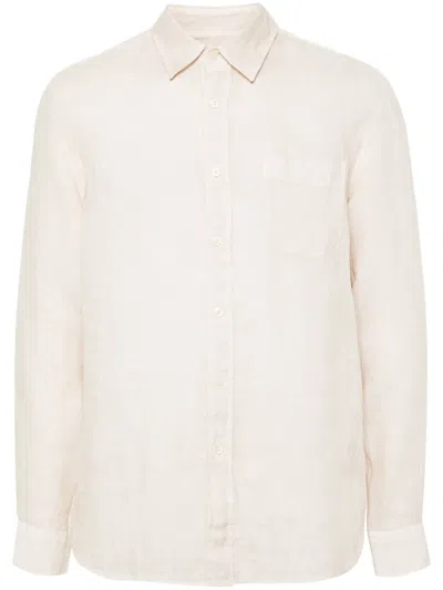 120% Lino Long-sleeves Linen Shirt In Neutrals