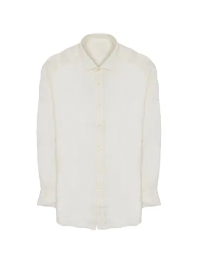 120% Lino Long-sleeve Linen Shirt In Multi