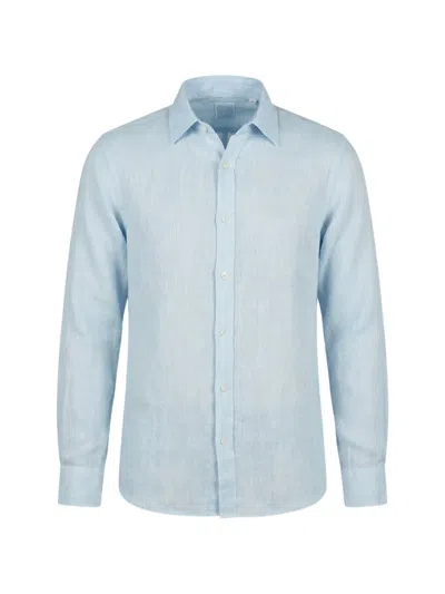 120% Lino Long-sleeve Shirt In Blue