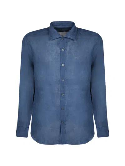 120% Lino Long-sleeve Shirt In Blue