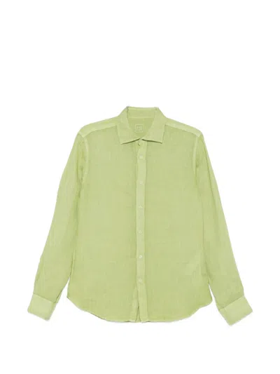 120% Lino Long-sleeve Shirt In Green