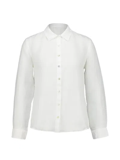 120% Lino Long-sleeve Shirt In White