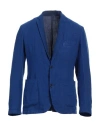 120% Lino Man Blazer Bright Blue Size 3xl Linen In Blue