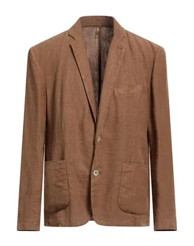 120% Lino Man Blazer Light Brown Size Xxl Linen In Neutral