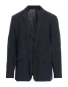 120% Lino Man Blazer Midnight Blue Size Xxl Linen In Blue