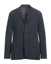 120% Lino Man Blazer Navy Size Xl Linen In Navy