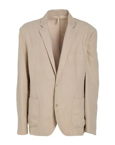 120% Lino Man Blazer Sand Size 3xl Linen In Brown
