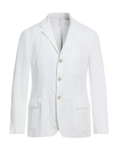 120% Lino Man Blazer White Size Xxl Linen