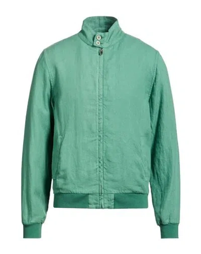 120% Lino Man Jacket Green Size 3xl Linen