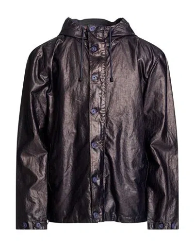 120% Lino Man Jacket Navy Size L Linen, Polyurethane In Brown
